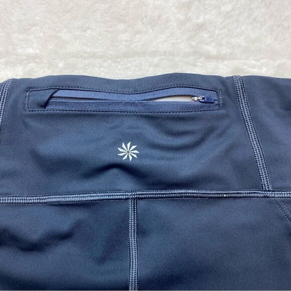 Athleta Velocity Blue Green White Color Block Capri Leggings Size Small - Picture 7 of 11